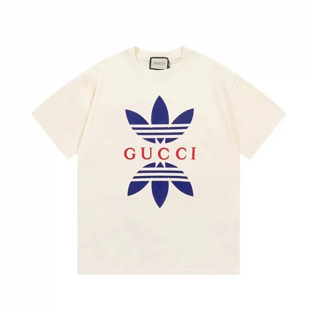 Gucci T-Shirt Adidas Trefoil Logo Print