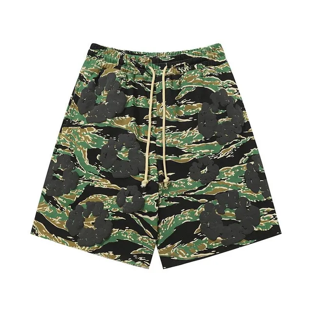 Denim Tears Tiger Camo Shorts Tiger Stripe with Black Appliqué