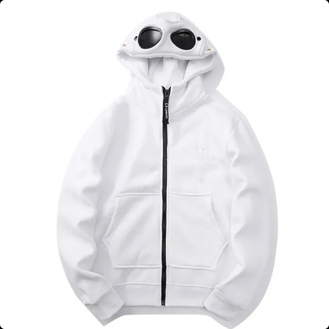 C.P. Company Goggle Hoodie White