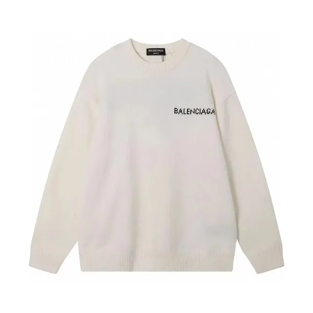 Balenciaga Logo Knit Sweater Embroidered Logo