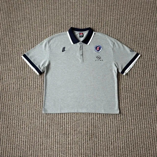 Polo Shirt Grey with Navy Trim