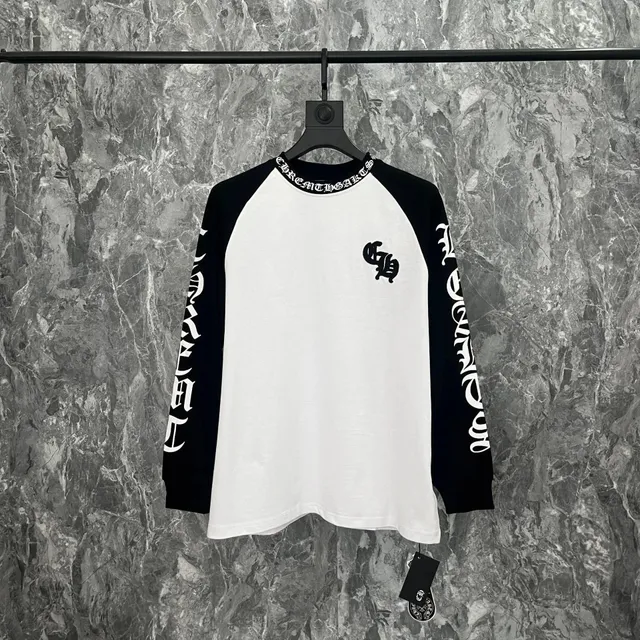 Raglan Long Sleeve Tee Chrome Hearts Logo Print