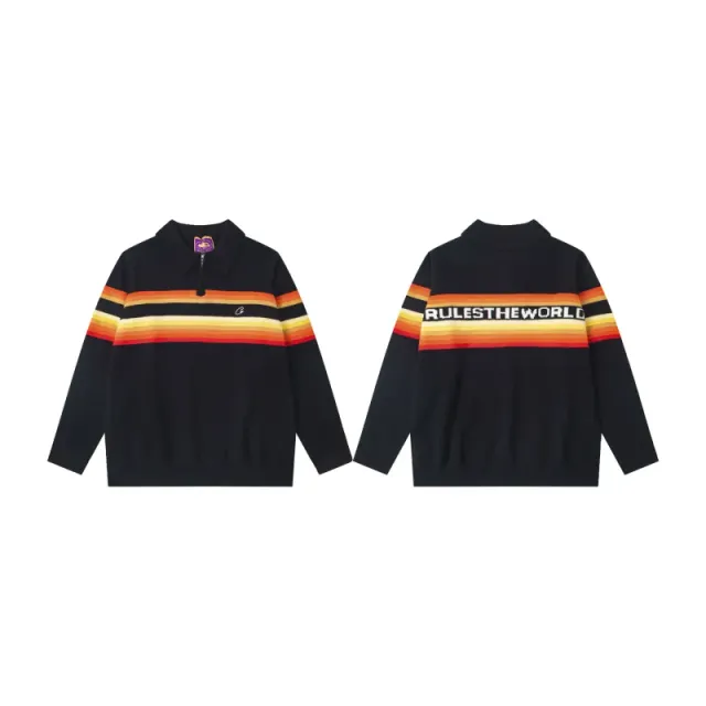 Corteiz Half-Zip Sweater Sunset Stripe