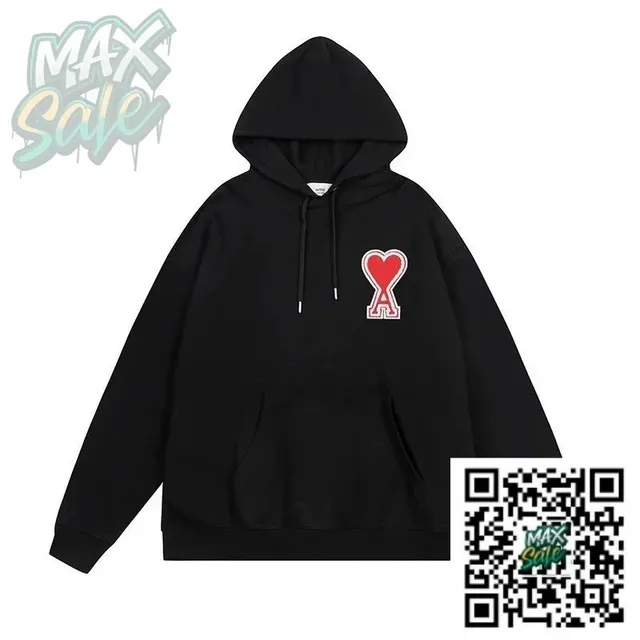 Amiri Heart Logo Hoodie Red Heart Patch