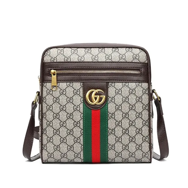 Gucci Web Stripe Shoulder Bag GG Supreme Canvas