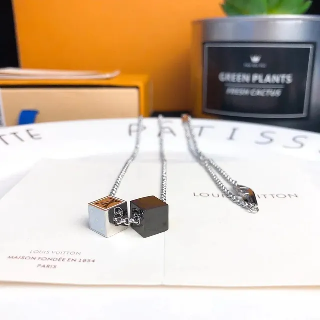 Louis Vuitton Cube Necklace Dual-Tone Dice Pendant