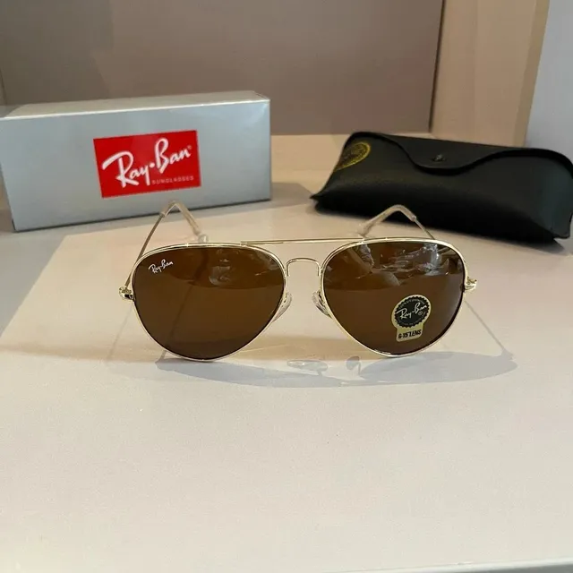 Ray-Ban Aviator Gold Frame Brown Lens