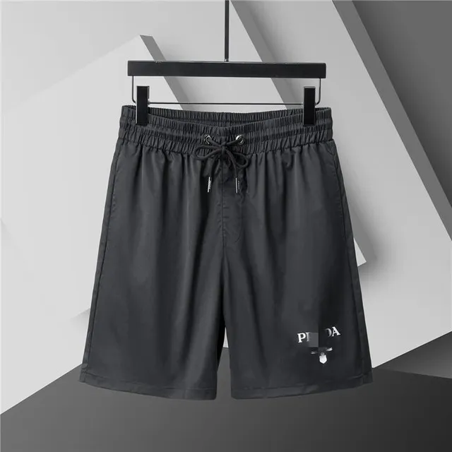 Prada Logo-Embroidered Shorts Black with White Logo