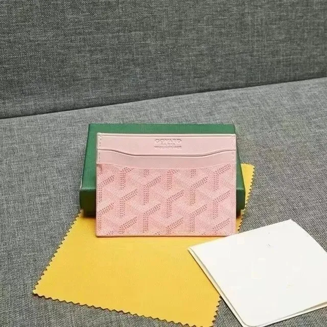 Goyard Card Holder Pink Goyardine Canvas