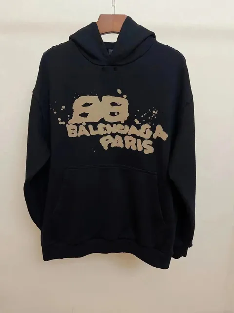Balenciaga Hoodie Distressed Logo Print