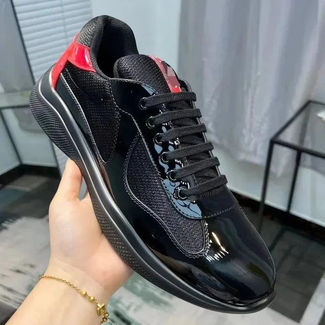 Prada Linea Rossa Sneaker Black Patent with Red Accents
