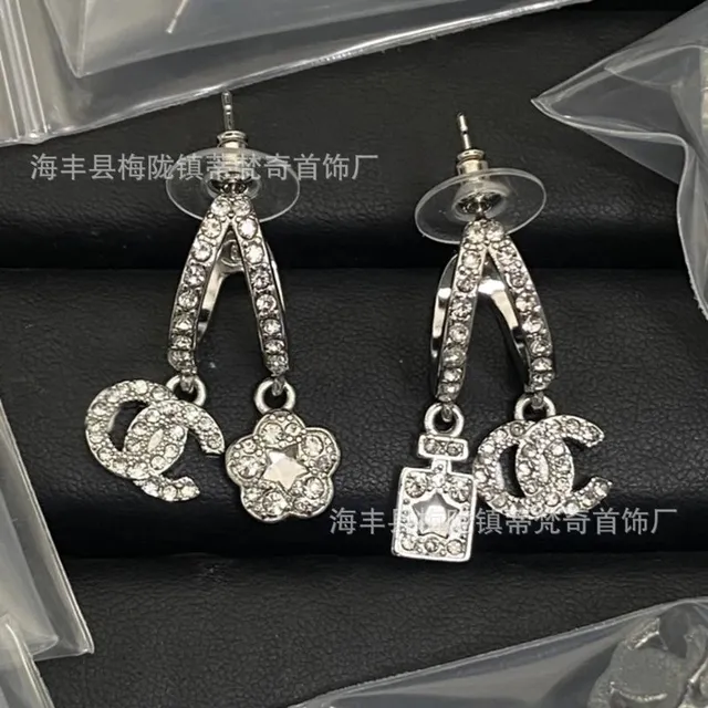 Chanel CC Earrings Crystal-Embellished