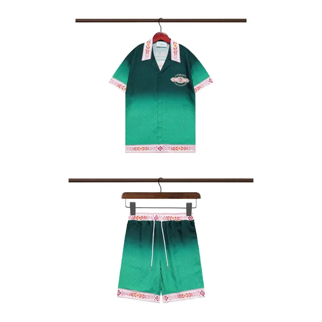 Casablanca Tennis Club Set Gradient Green with Floral Trim