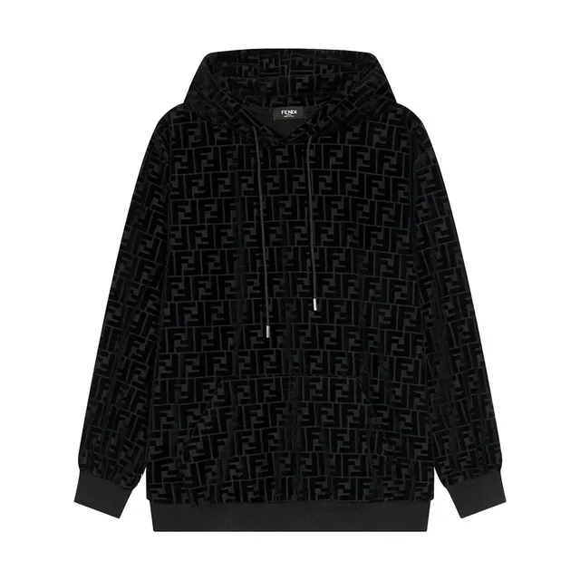 Fendi Velvet Hoodie FF Logo All-Over