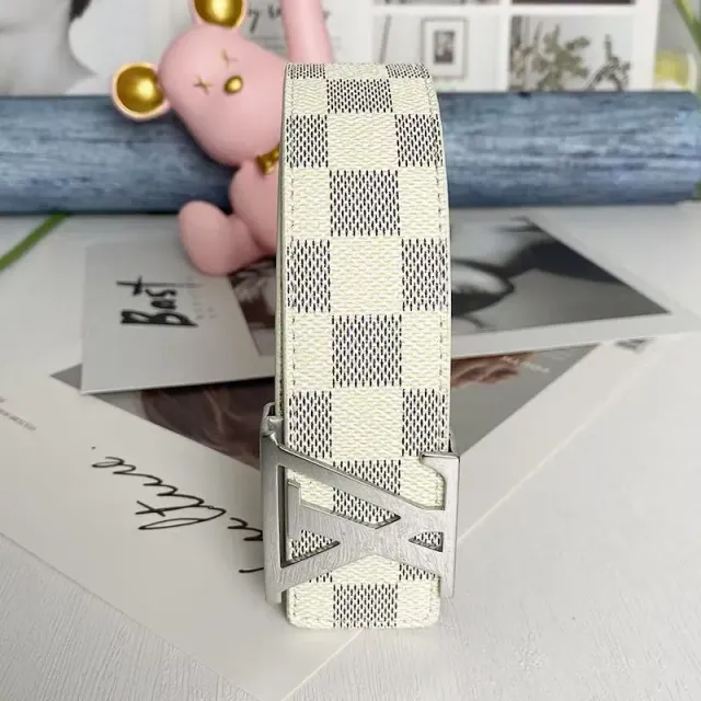 White grid silver buckle