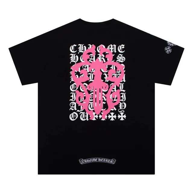 Chrome Hearts Graphic T-Shirt Pink Cross Logo