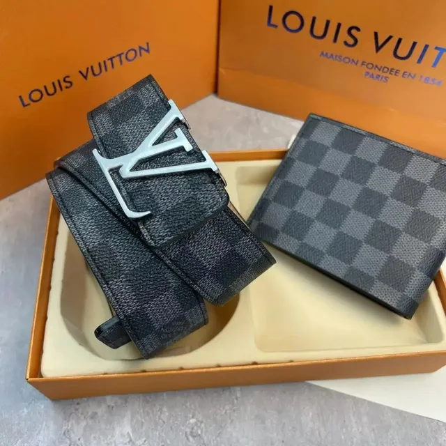 Louis Vuitton Damier Graphite Wallet & Belt Set Damier Graphite