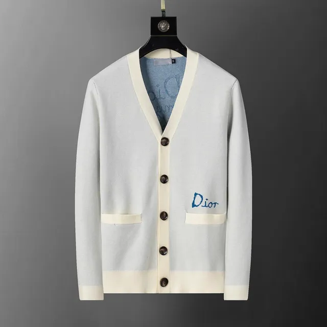 Dior V-Neck Cardigan Embroidered Logo