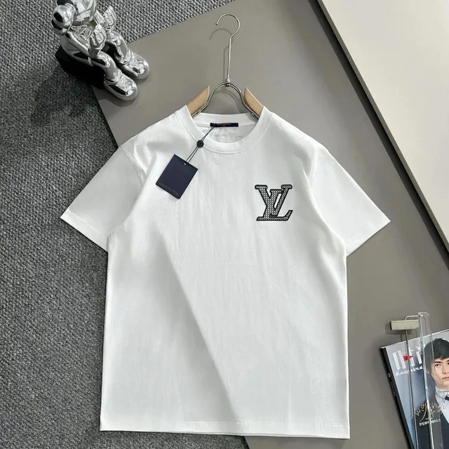 Louis Vuitton LV Logo T-Shirt Crystal-Embellished