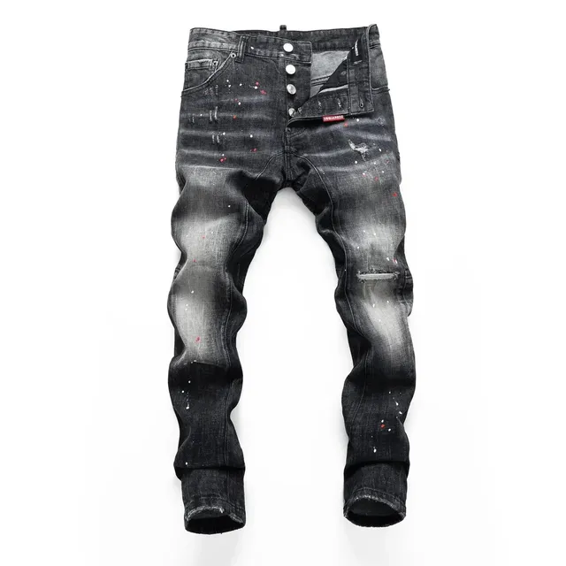 Dsquared2 Distressed Jeans Paint Splatter