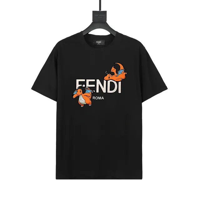 Fendi × Pokémon Graphic T-Shirt Charizard Print