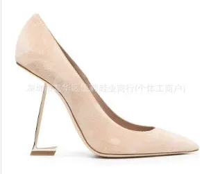 杏绒金跟8cm