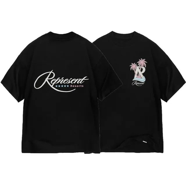 Represent Oversized Tee Resorts Palm Print