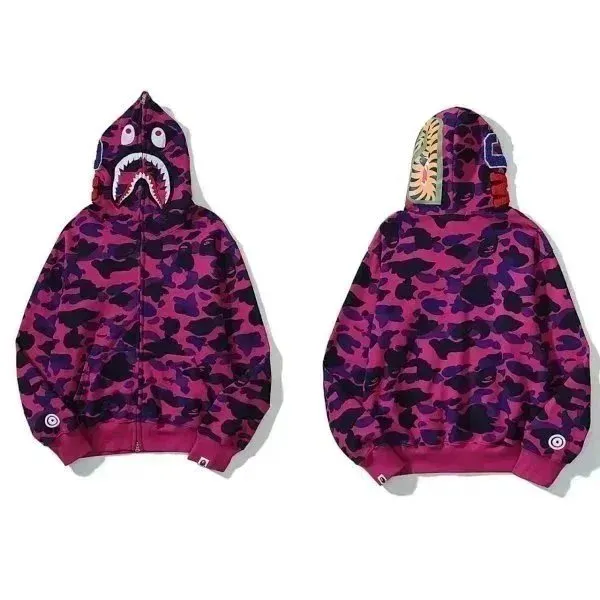 BAPE Shark Hoodie Purple Camo