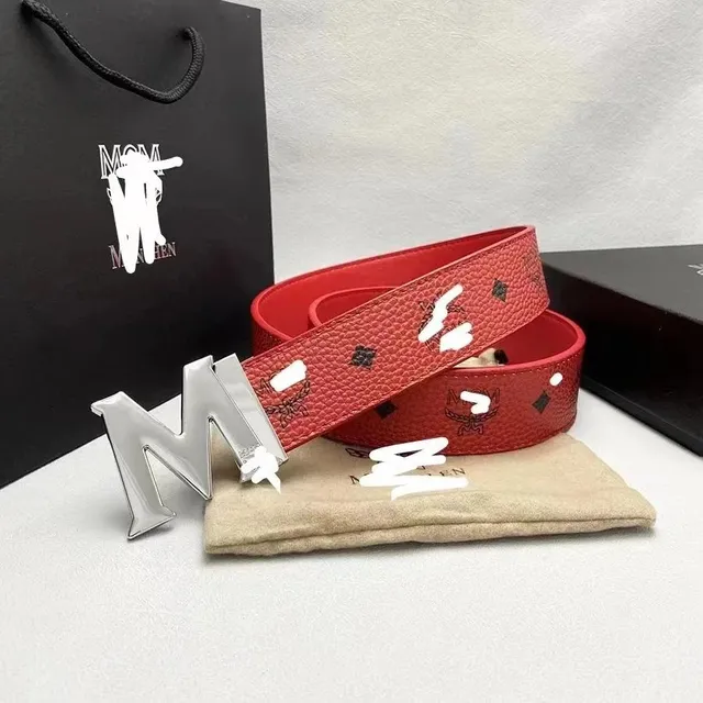 MCM Logo Belt Visetos Print