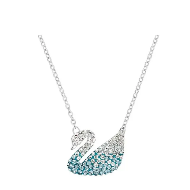 Gradient blue swan necklace