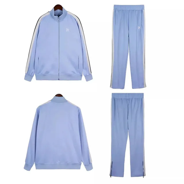 Palm Angels Track Suit Light Blue with Stripe