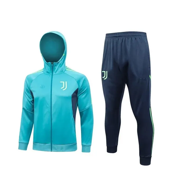Juventus × Adidas Training Tracksuit Turquoise and Navy