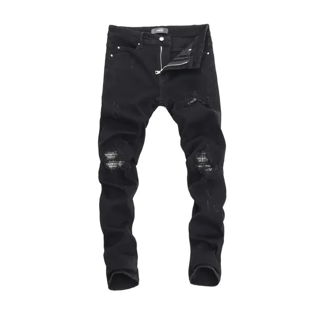 Amiri Distressed Skinny Jeans Black Destroyed