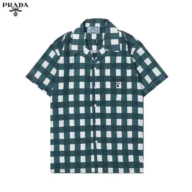 Prada Short-Sleeve Shirt Gingham Check