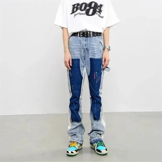 Corteiz Distressed Panelled Jeans