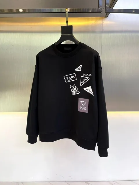 Prada Crewneck Sweatshirt Logo Patch