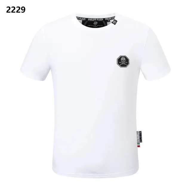 Philipp Plein Skull Logo T-Shirt Crystal Skull Patch
