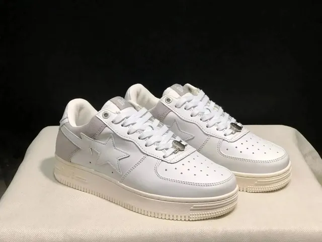 BAPE Shark Low White Grey