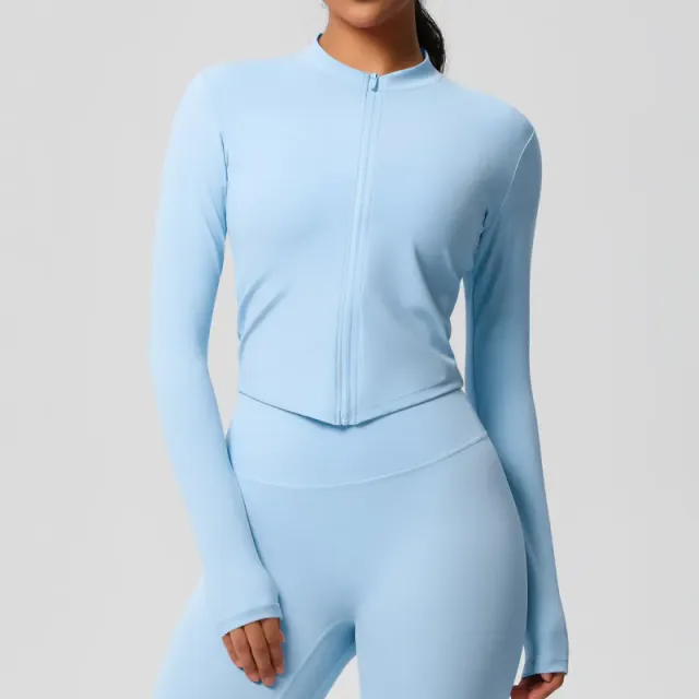7106 zipper jacket-sky blue