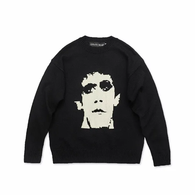 Enfants Riches Déprimés Knit Sweater Pixelated Face Print