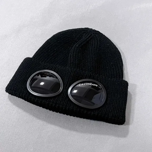 C.P. Company Goggle Beanie Black with Chrome Goggles