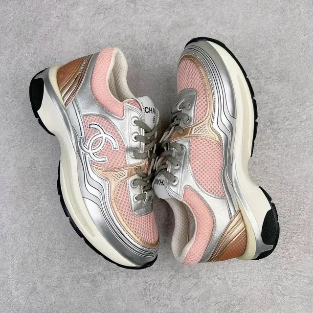 Chanel Sneaker Metallic Pink and Silver