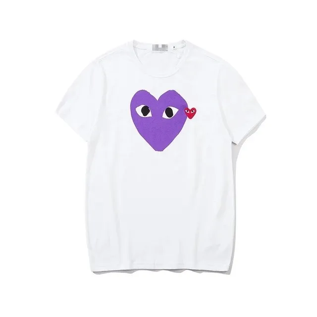 Comme des Garçons Heart Tee Purple Heart with Eyes