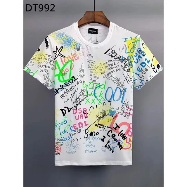 Dsquared2 Graphic Print T-Shirt Multi-Color Graffiti