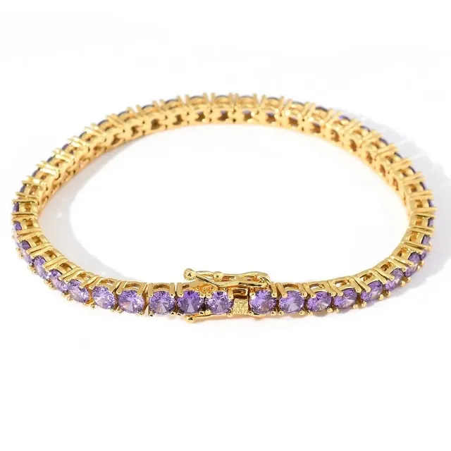 4mm-purple zircon-gold-tennis chain