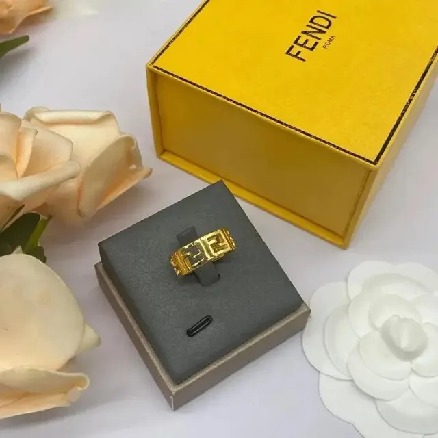 Fendi FF Ring Gold Logo