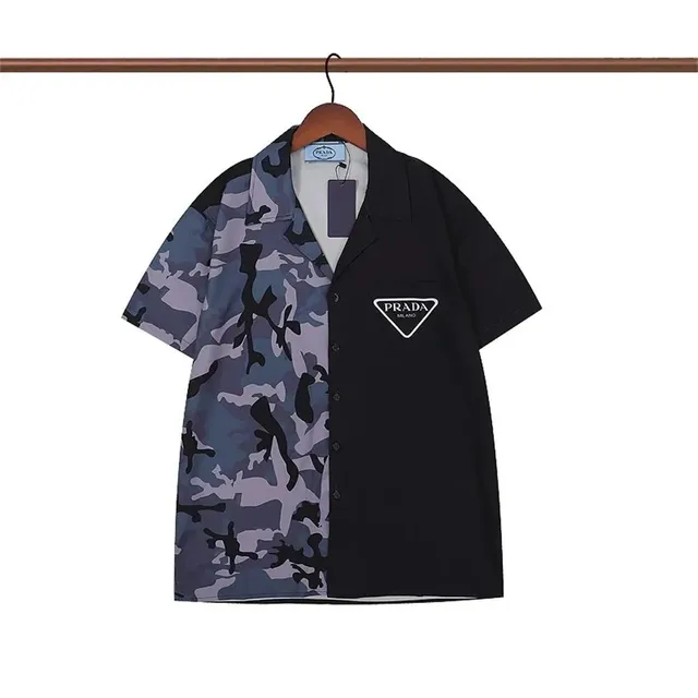 Prada Cotton Shirt Camouflage Split Design