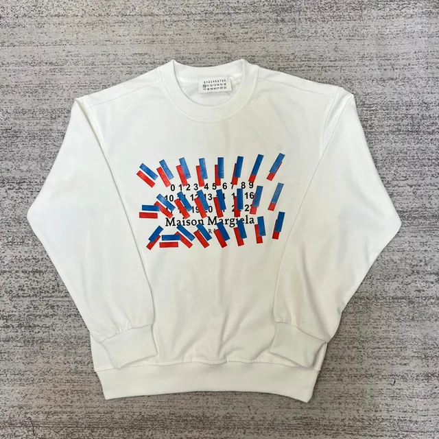Maison Margiela Crewneck Sweatshirt Numbers and Bars Print