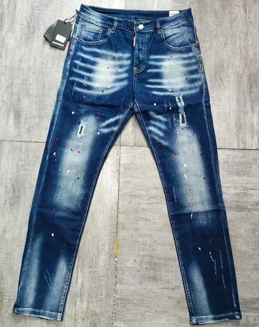Dsquared2 Distressed Jeans Paint-Splatter Wash