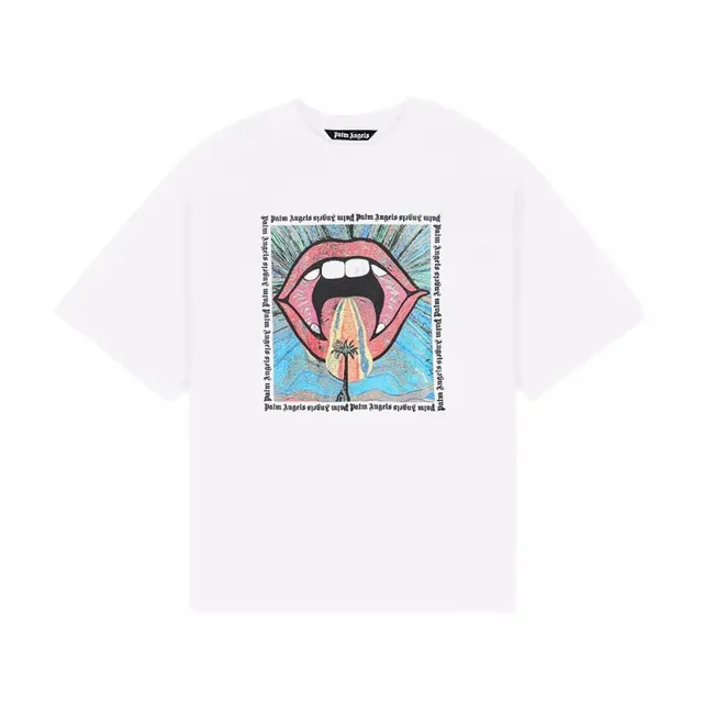Palm Angels Graphic Tee Lips Print